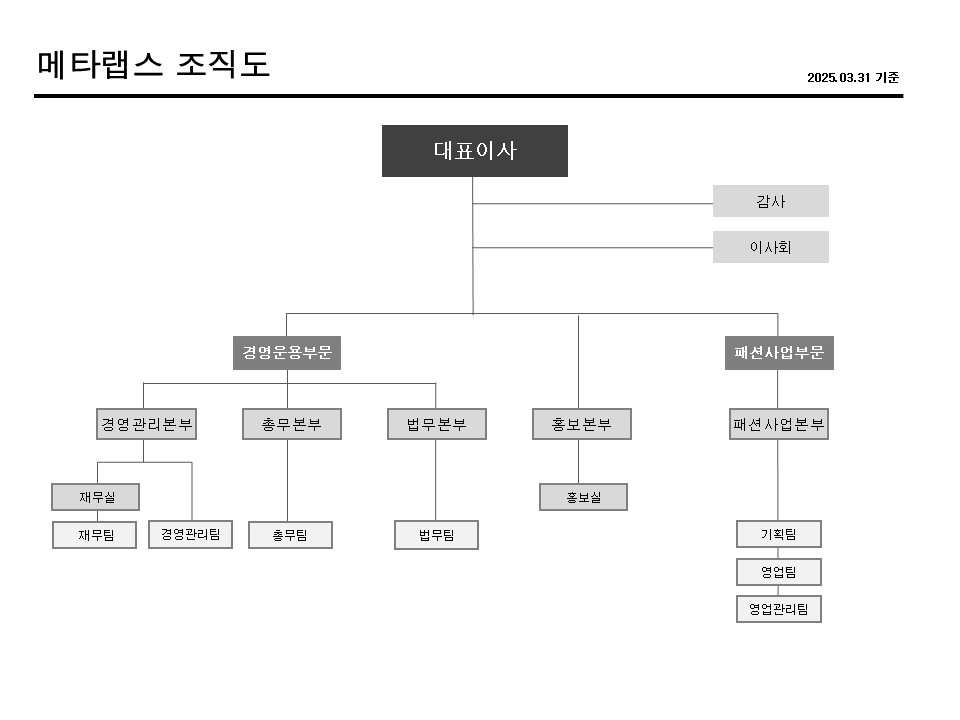 이미지: 메타랩스 조직도_20250331