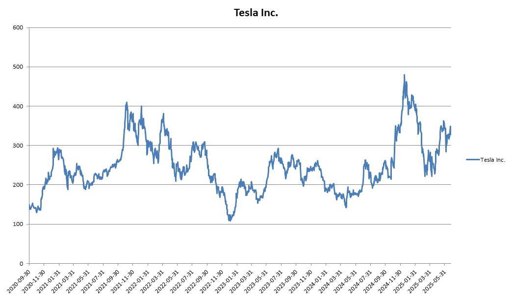 이미지: Tesla Inc. 변동추이