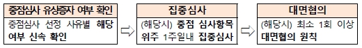 이미지: 중점심사 유상증자 심사절차