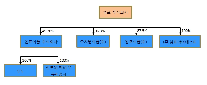 이미지: 계열회사 및 연결대상종속회사의 계통도(2024년 12월 31일 기준)