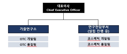 이미지: 케이엠제약(주) 연구소 조직도
