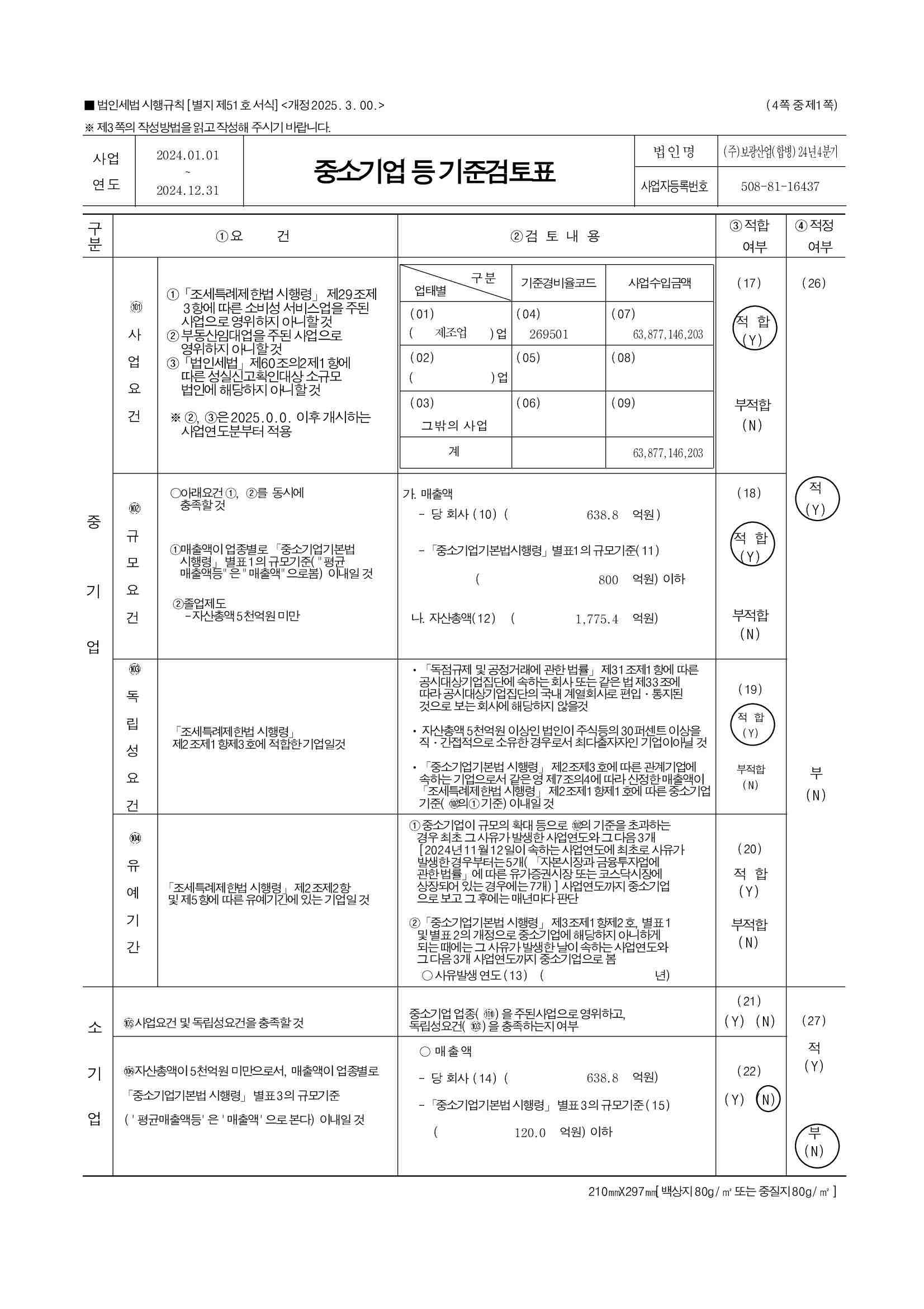 이미지: 중소기업기준검토표1