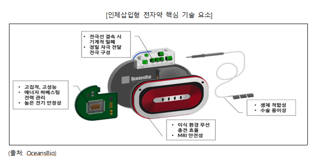 이미지: 인체삽입형 전자약 핵심 기술 요소
