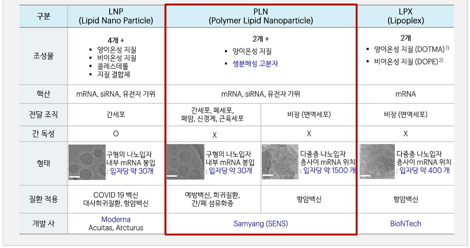 이미지: 주요 핵산 전달체 구분