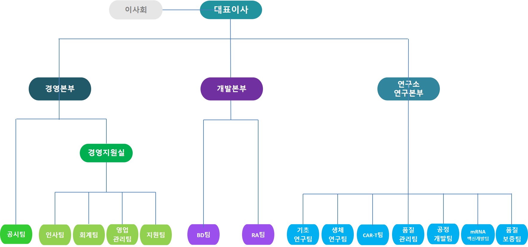 이미지: [ 아이진(주) 조직도 ]