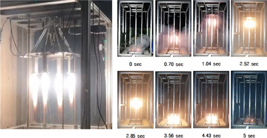 이미지: 하이브리드 로켓 추진기관 클러스터링 시험