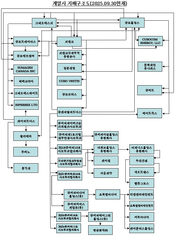 이미지: 계열사 지배구조도_2025.09.30기준