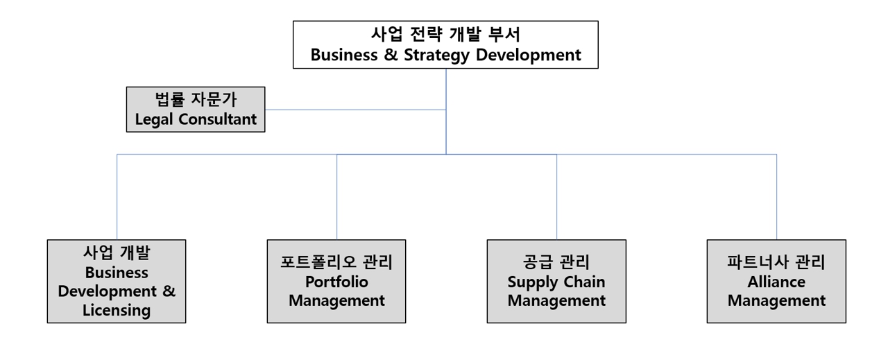 이미지: 사업전략개발부서 조직도