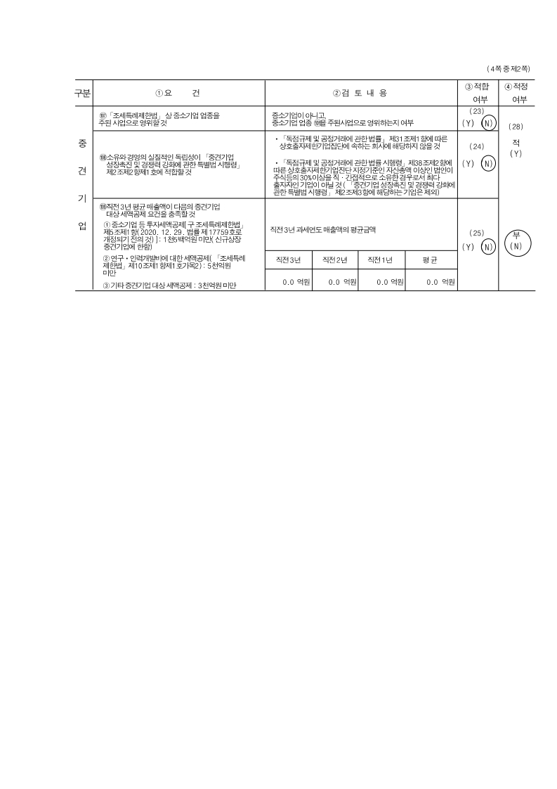 이미지: 중소기업기준검토표 (2)