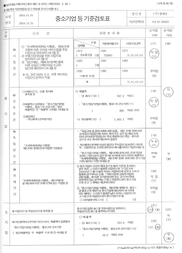 이미지: 중소기업등기준검토표
