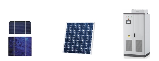 이미지: < 태양광발전장치의 구성 >