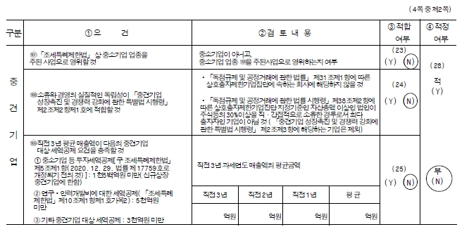 이미지: 중소기업 등 기준검토표_2