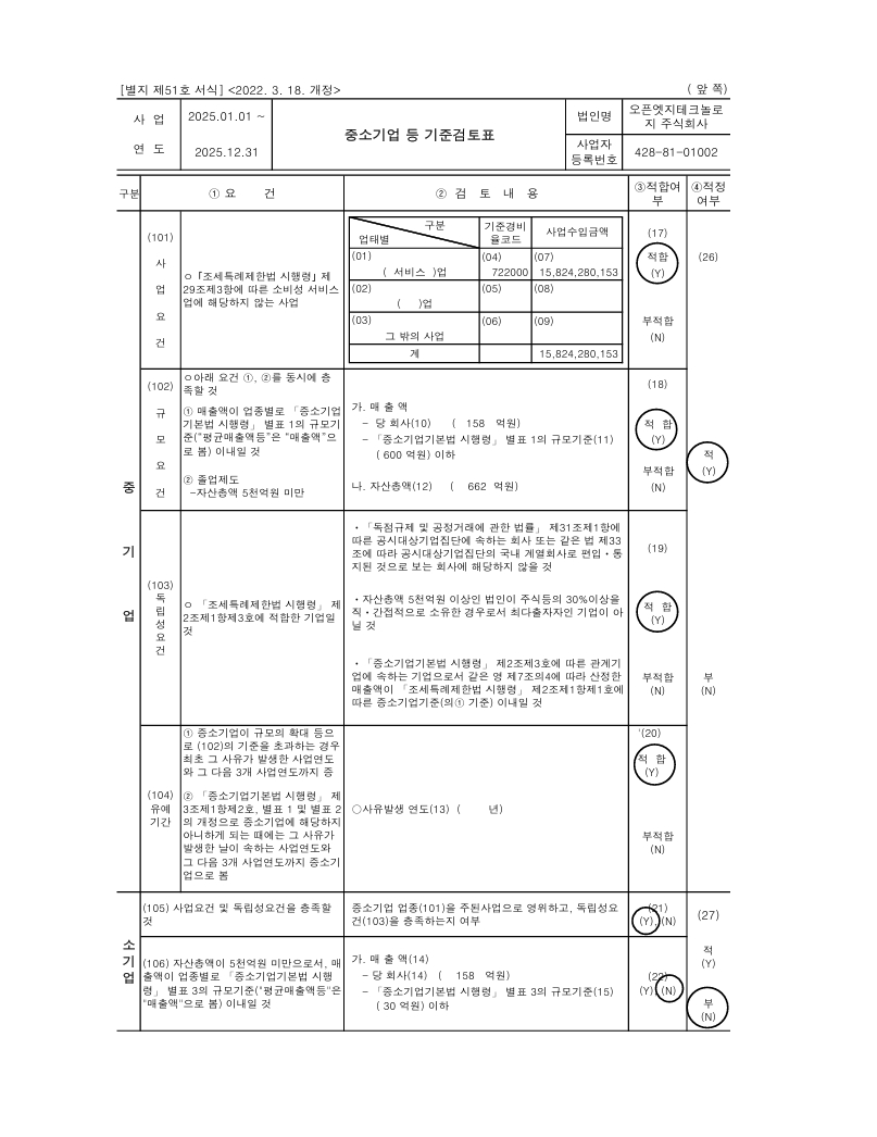 이미지: 중소기업등기준검토표(1)