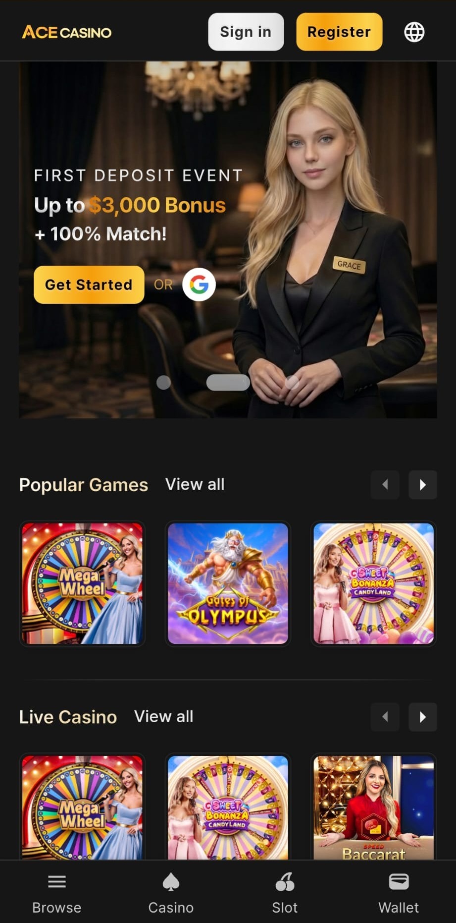 이미지: ACE CASINO Lobby