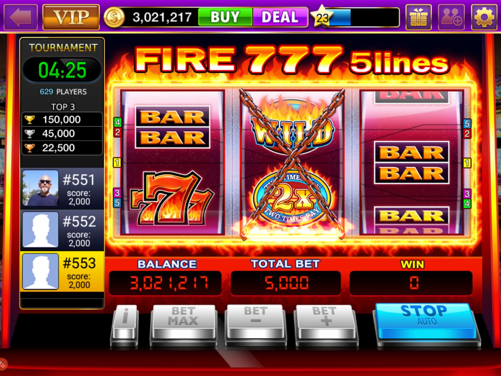 이미지: Fire 777 5lines slot
