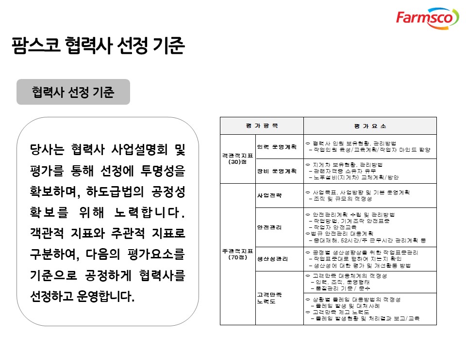 이미지: 협력사 선정기준 및 협의채널 운영1