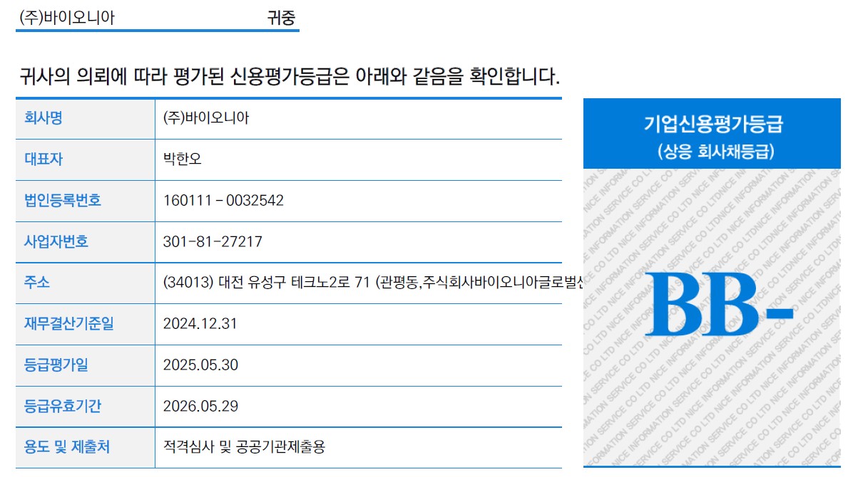 이미지: 2025 신용평가등급확인서