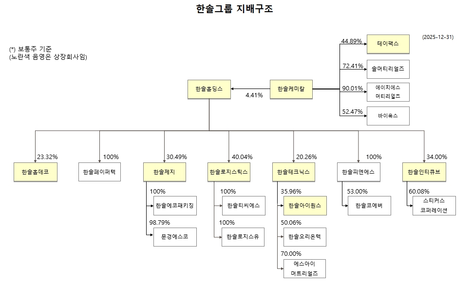 이미지: 한솔그룹 지배구조