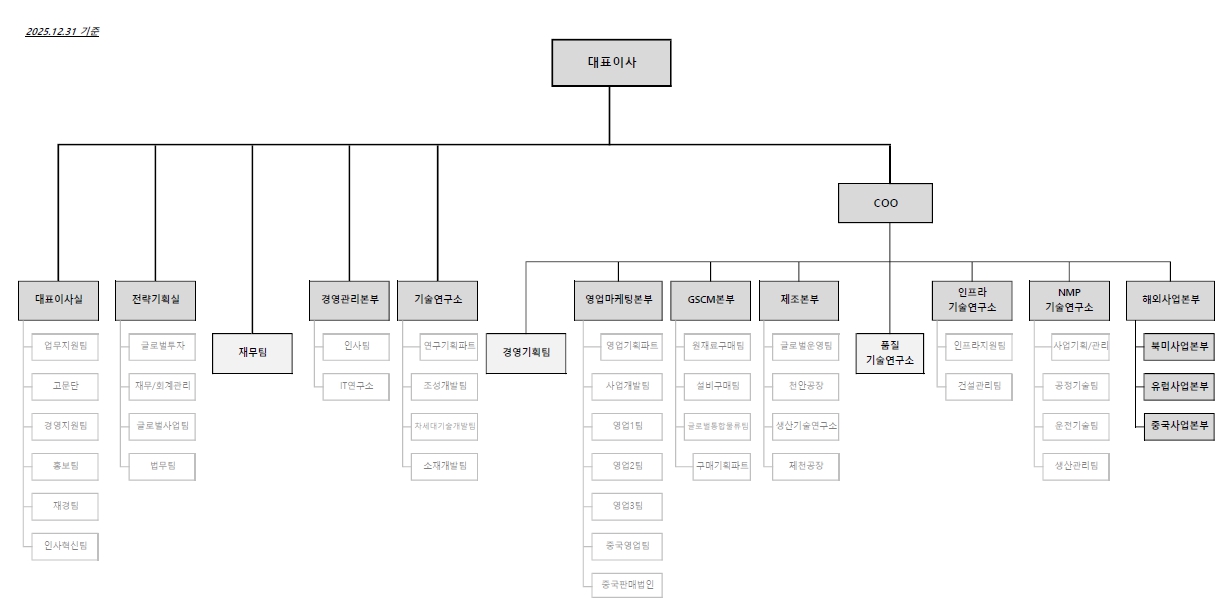 이미지: (주)엔켐_조직도_2025Y