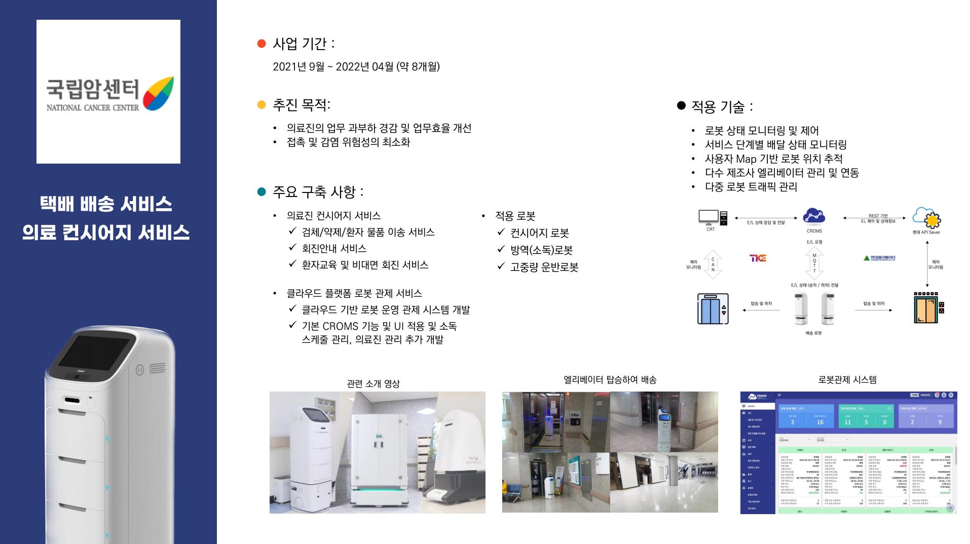 이미지: 국립암센터 로봇 적용 사례