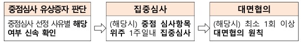 이미지: 중점심사 유상증자 심사절차