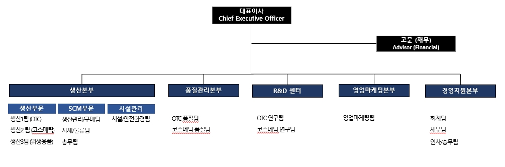 이미지: 2026년 케이엠제약(주) 조직도