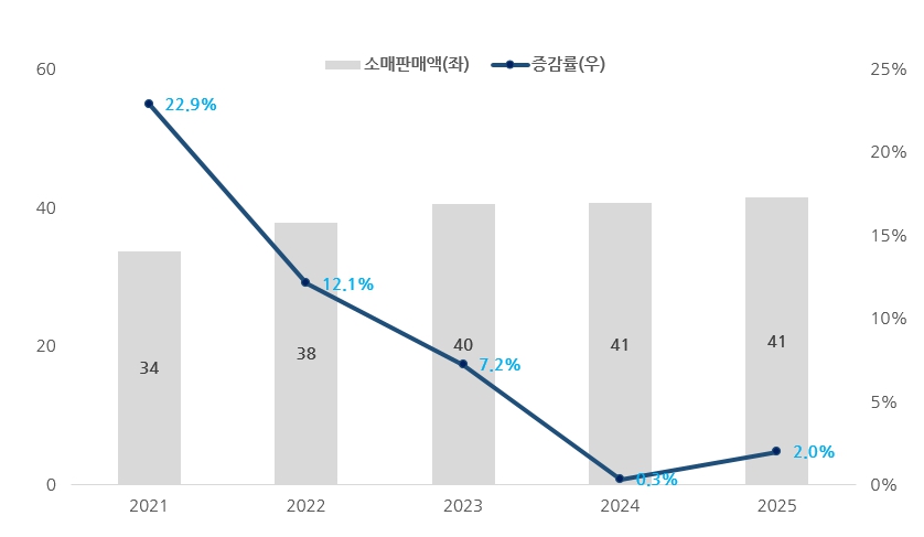 이미지: 국내 백화점 소매판매액 추이